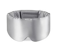 100% Mulberry Silk Sleep Mask Eye Mask for Man and Woman with Adjustable Headband, Full Size Large Sleep Mask & Blindfold for Total Blackout for All Night Sleep (Silvergrey)
