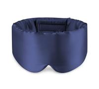 100% Mulberry Silk Sleep Mask Eye Mask for Man and Woman with Adjustable Headband, Full Size Large Sleep Mask & Blindfold for Total Blackout for All Night Sleep (Dark Blue)