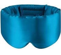 100% Mulberry Silk Sleep Mask, Large Eye Cover for Sleeping, Comfortable and Pressure-Free Sleeping Masks for Women Men, Completely Blackout (Peacock Blue)
