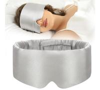 100% Mulberry Silk Sleeping Mask Eyepatch Blocking Light Eyemask Soft Padded Travel Sleeping Aid for Sleep Patch Slaapmasker(Light Gray)
