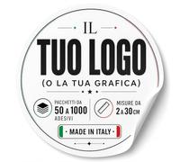 100 Multi Purpose Custom Stickers with Logo or Graphics - Custom Made Adhesive Labels from 2 to 30 cm, Packs of 50 to 1000 Pieces, Ideal for Packaging, Decorations, Wedding Favors and Craft Projects
