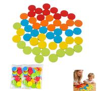 100 Multicolour Practice Plates for Maths - Double-Sided Red/Blue Plates for Visual Learning, Ideal for Primary School, Preschool and Home, Durable and Reusable Plastic Sheets