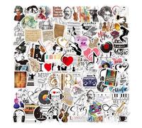 100 Music Stickers, Vinyl Musical Notes Sticker Bomb for Guitar Skateboard Laptop Water Bottle