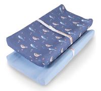 100% Muslin Changing Mat Cover Ultra Soft Breathable Secure Fit Fade Resistant Prints for Boys and Girls (Pack of 2)