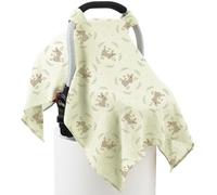 100% Muslin Cotton Car Seat Cover Baby, Carseat Canopy Cover, Universal Fit Stroller Covers for Boys and Girls (Cute Rabbit)