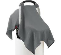 100% Muslin Cotton Car Seat Cover Baby, Carseat Canopy Cover, Universal Fit Stroller Covers for Boys and Girls (Grey)