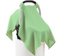 100% Muslin Cotton Car Seat Cover Baby, Carseat Canopy Cover, Universal Fit Stroller Covers for Boys and Girls (City Green)