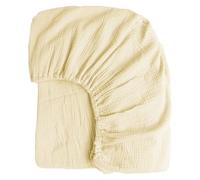 100% Muslin Cotton Cream Fitted Sheet King Only with 16" Deep Pocket