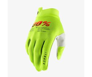 100% MX Gloves iTrack Flou Yellow Motocross MTB Off Road ATV Quad