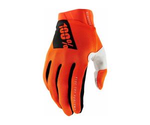 100% MX Gloves Ridefit Flou Orange Black Motocross MTB Off Road ATV Quad
