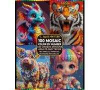 100 Mystery Color by Number Coloring Book for Adults: Hidden Geometric Designs on Bold Black Grids Featuring Rectangles, Triangles, Hexagons & Circles for Focus, Creativity and Stress Relief