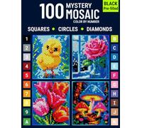 100 Mystery Color by Number for Adults: A Large Print Pixel Art Coloring Quest with Hidden Picture Mosaic Puzzles in Squares Circles and Diamonds