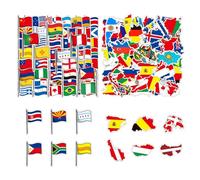 100 National Map Stickers, Suitcase Stickers, Flags Of Countries Around The World, Notebook Mobile Phone Stickers, Flag Stickers, Doodle Stickers.