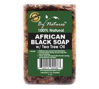 100% Natural African Black Soap with Tea Tree Oil, 6.0 oz (Pack of 1)