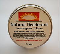100% Natural Cream Deodorant - 73% Organic (Lemongrass & Lime, 50ml)