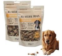 100% Natural Dog Treats | Chicken Feet, Pig Ear Strips,Buffalo Tripe Sticks, steak & Jerky | No Additives | High In Proteins | For All Dog Breeds (Pack Of 2) (Chicken Feet Pack Of 2 X 300g)