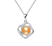 100% natural freshwater pearl pendant necklace zircon cross pendant necklace for women Made in China