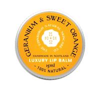 100% Natural Handmade Lip Balm - Deeply Moisturising & Protective | Coconut Oil, Cocoa Butter & Beeswax for Dry, Chapped Lips | Geranium & Sweet Orange | Edinburgh Natural Skincare