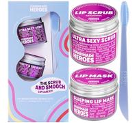 100% Natural Lip Scrub, Vegan Conditioning Coconut Lip Exfoliator - Gentle Exfoliant, Sugar Lip Polish and Lip Exfoliator Scrubber for Chapped and Dry Lips (Bakuchiol 3pc Set)