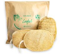 100% Natural Loofah Exfoliating Sponge - Loofah Body Scrubber - Loufa Sponge - Organic Loofah - Exfoliating Body Sponge - Biodegradable loofah - Bath Luffa - Shower sponge for men and women (3 Pack)