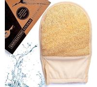 100% Natural Loofah Mitt, [UK Brand] Exfoliating Mitt Made with Eco-Friendly Egyptian Loofa Sponge, Body Exfoliator Luffa Glove for Shower and Bath - x1 Pack