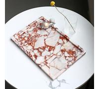 100% Natural Marble Serving Tray Luxury Calaccata Viola Marble Storage Tray for Home Decor Stone Tray for Bathroom/Kitchen/Vanity/Dresser,Plate Holder for Tissues, Candles, Towel