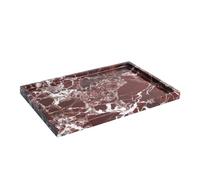 100% Natural Marble Serving Tray Luxury Calaccata Viola Marble Storage Tray for Home Decor Stone Tray for Bathroom/Kitchen/Vanity/Dresser,Plate Holder for Tissues, Candles, Towel