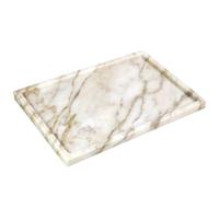100% Natural Marble Serving Tray Luxury Calaccata Viola Marble Storage Tray for Home Decor Stone Tray for Bathroom/Kitchen/Vanity/Dresser,Plate Holder for Tissues, Candles, Towel