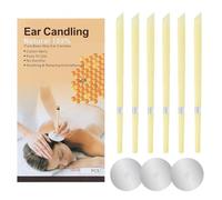 100% Natural Organic Beeswax Hopi Ear Candles,6 Hand-Crafted Candles for Wax Removal Medical Grade with Safety Disc and Double Wax Removal Filter Relaxing Free Ebook