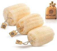 100% Natural Organic Egyptian Loofah Sponges, Large Exfoliating Shower Loofah Body Scrubbers Buff Away Dead Skin for Smoother, More Radiant Appearance (3 Pack), Luxurious Packaging