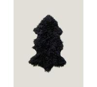 100% Natural Sheepskin Mongolian Single Rug - 90cm x 55cm - Black