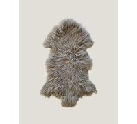100% Natural Sheepskin Mongolian Single Rug - 90cm x 55cm - Grey