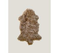 100% Natural Sheepskin Mongolian Single Rug - 90cm x 55cm - Mocha