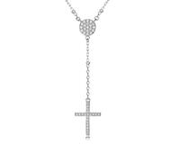 100% Necklaces For Women Trendy White Rose Color Cross Turkish Fine Jewelry