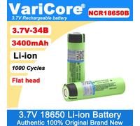 100% New Original NCR18650B 3.7v 3400mAh 18650 Lithium Rechargeable Battery 4.2v For Flashlight Energy storage batteries 10PCS battery