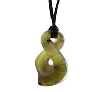100% New Zealand Jade Necklace for Men and Women, Hand Carved Maori Jade Pendant for Men With Black Adjustable Cord, New Zealand Pounamu Green Stone Jewelry, Small Twist With Tail Design Nephrite Jade