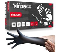 100 Nitra Max Stealth Pro Nitrile Detailing Gloves | Protective gloves for car care | Latex Free, Powder Free, Disposable, Extra Strong, Comfort Fit. (Large)