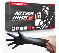 100 Nitra Max Stealth Pro Nitrile Detailing Gloves | Protective gloves for car care | Latex Free, Powder Free, Disposable, Extra Strong, Comfort Fit. (Extra Large)