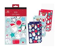 100 Novelty Cartoon Santa Labels Christmas Sticker Gift Tags Name Xmas Present