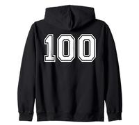 100 Number One Hundred Team Sports Graphic Matching Varsity Zip Hoodie