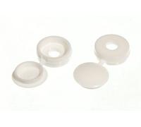 100 of Screw Cap Cup Washer Hinged Cover White for No. 6 & 8 Screws