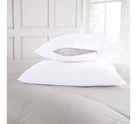 100% Organic Cotton 2pc Pillow Protector Standard Size 250GSM, Waterproof Pillow Protector, Noiseless & Vinyl Free Pillow Protector (Standard 50x75cm, White)