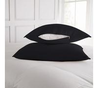 100% Organic Cotton 2pc Pillow Protector Standard Size 250GSM, Waterproof Pillow Protector, Noiseless & Vinyl Free Pillow Protector (Standard 50x75cm, Black)