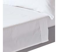 HOMESCAPES White Pure Organic Cotton Flat Sheet Single 400TC 600 Thread Count Equivalent Bed Sheet