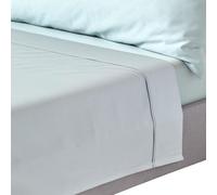 (Double, Duck Egg Blue) Organic Cotton Flat Sheet 400 Thread Count Equivalent Bed Sheet