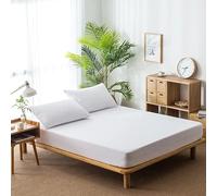 100% Organic Cotton Mattress Protector European King 160x200 Size Mattress Cover 250GSM, Waterproof Mattress Protector, Noiseless & Vinyl Free Mattress Cover Fits upto 40cm Mattress (White)
