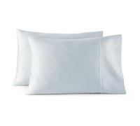 100% Organic Cotton Pillow Cases Queen Size Set of 2-100% Cotton Pillowcases GOTS Certified 500 Thread Count - Naturally Cooling Comfortable Breathable & Soft Pillow Cases (Powder Blue, Queen)
