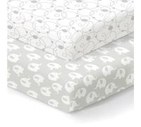 100% Organic Cotton Sheets for Pack n Play and Other Portable and Mini Cribs, 2 Pk.