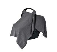 100% Organic Muslin Baby Car Seat Cover Muslin Carseat Canopy Baby Car Seat Covers for Boys and Girls (Soft Grey)