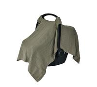 100% Organic Muslin Baby Car Seat Cover Muslin Carseat Canopy Baby Car Seat Covers for Boys (Sage Green)